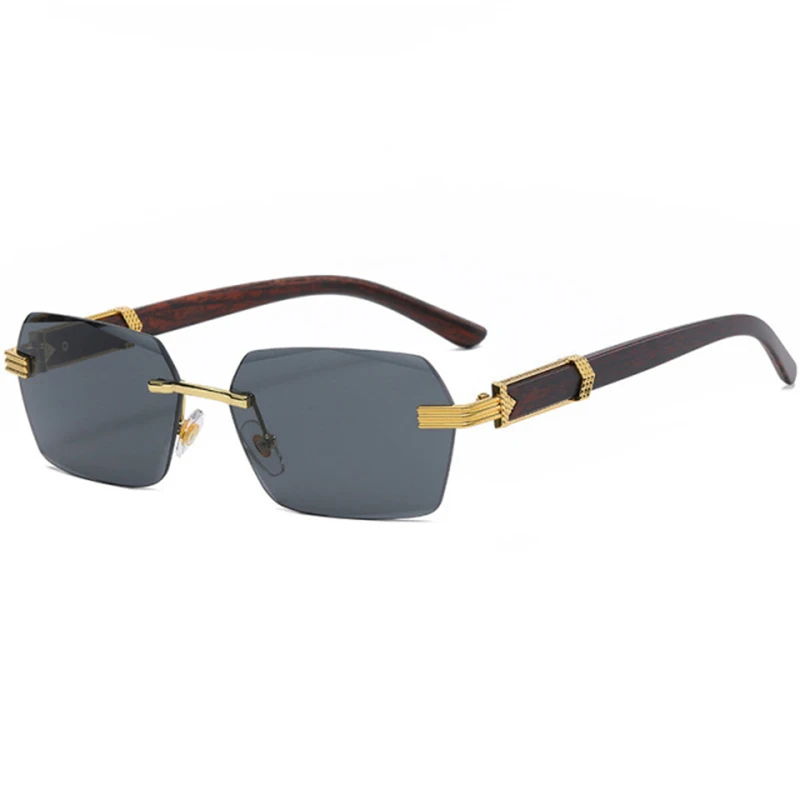 

2022 Роскошные брендовые дизайнерские квадратные безободковые солнцезащитные очки для женщин и мужчин, Модные Винтажные Популярные дорожные деревянные солнцезащитные очки для вождения