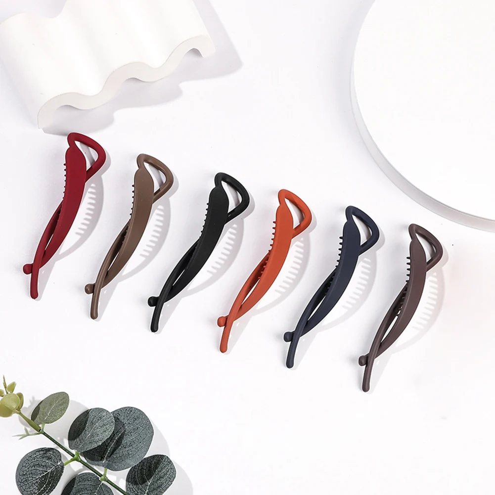 

2022 Banana Clip Solid Color Frosted Hair Clips for Women Fashion Hair Claws Barrettes Ponytail Holder Hairpins Hair Accessories