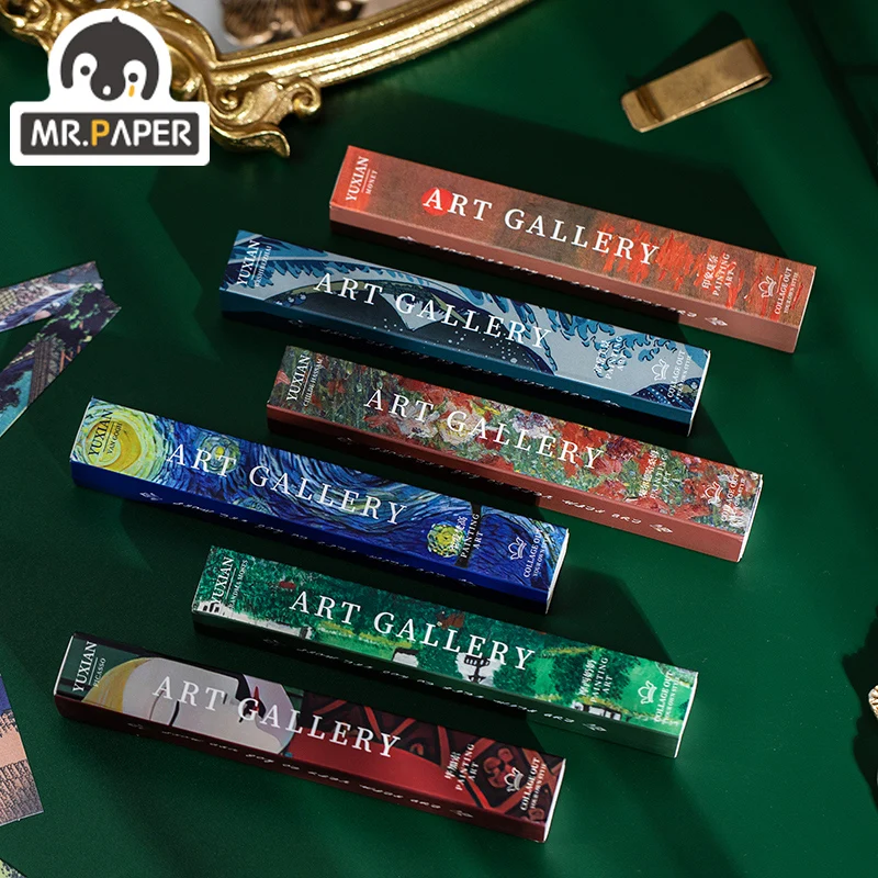 

JIUMO 6 Дизайн картина маслом серии галереи полосы в коробке стикер Творческий мини карманный DIY коллаж декоративный материал стикер