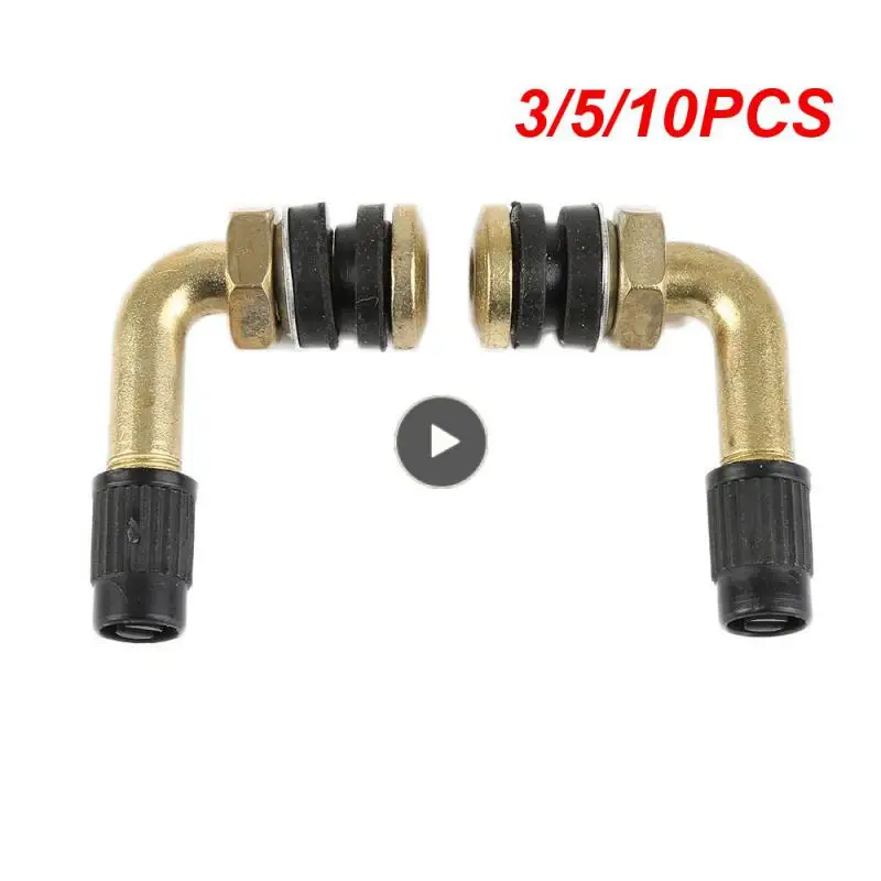 

3/5/10PCS 90Degree Angle Brass Air Tyre Valve Caps Stem With Extension Adapter For Car Truck Motorcycle Cycling Car Accessories