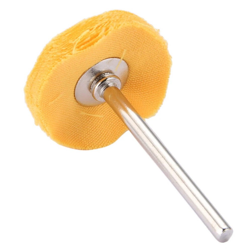 

Cloth Polishing Wheel Brush Pad 3mm Shank Yellow Jewelry Wood Buffer Rust