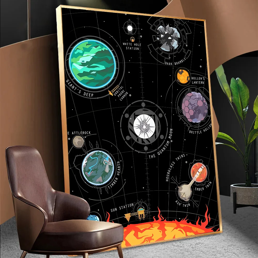 

Outer Wilds Anime Posters Sticky HD Quality Wall Art Retro Posters For Home Kawaii Room Decor