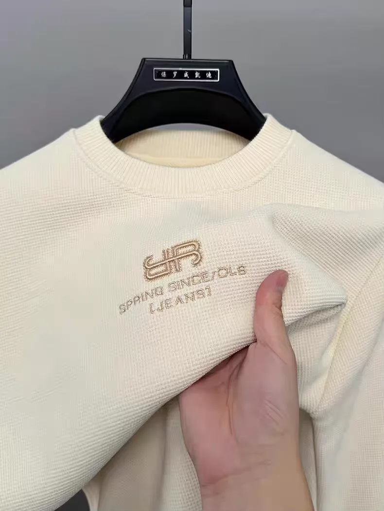  Высококачественные трикотажные рубашки мужские круглые воротнички осень - зима