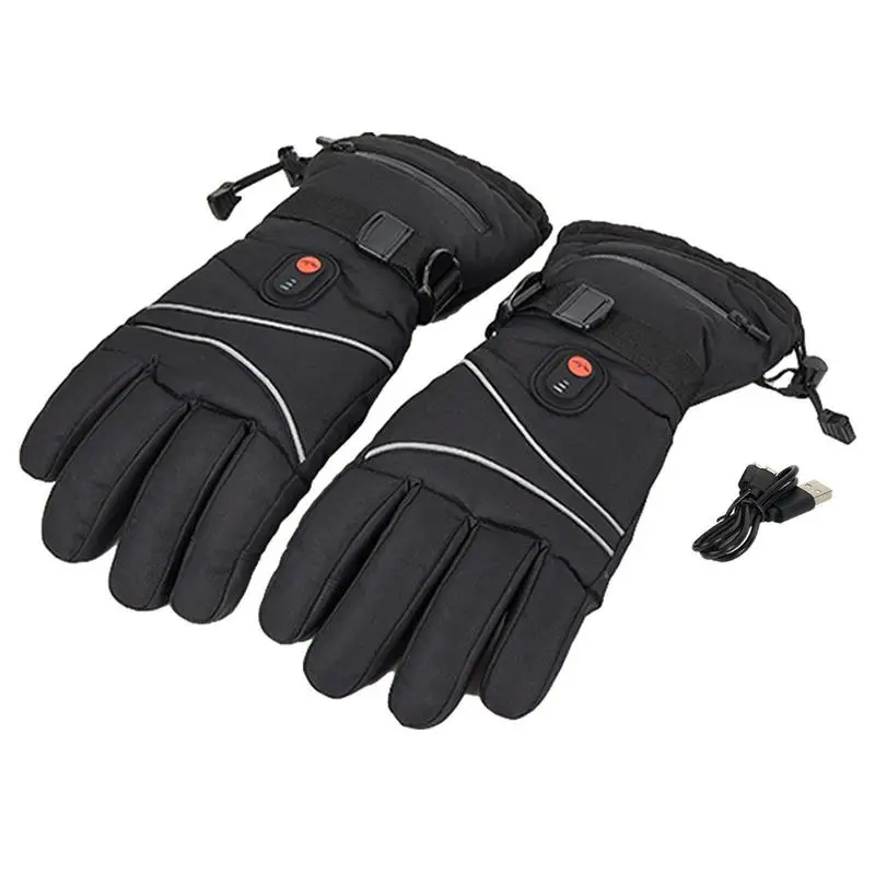 

Electric Heating Gloves Warm Ski Gloves Soft Reusable Heated Gloves Liners For Climbing Riding Bike Cycling Running