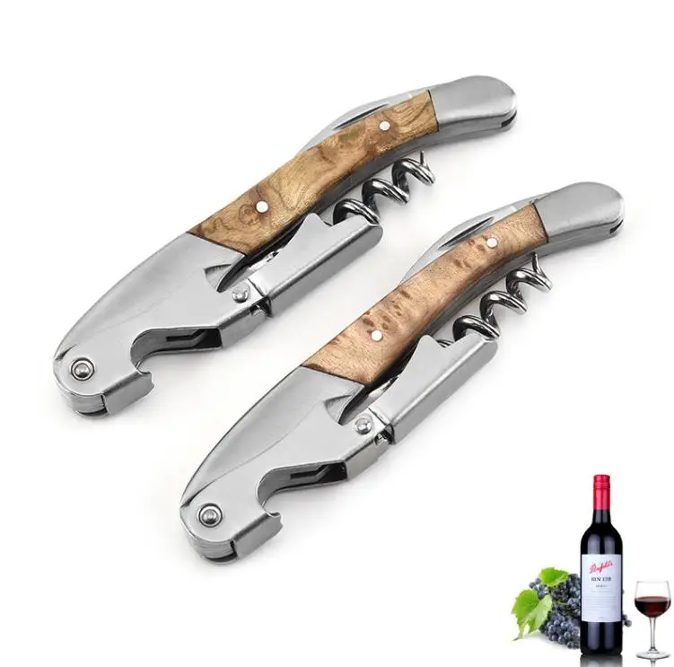 

Openers Wood Handle Professional Wine Opener Mtifunction Portable Screw Corkscrew Bottle Cook Tools SN4495