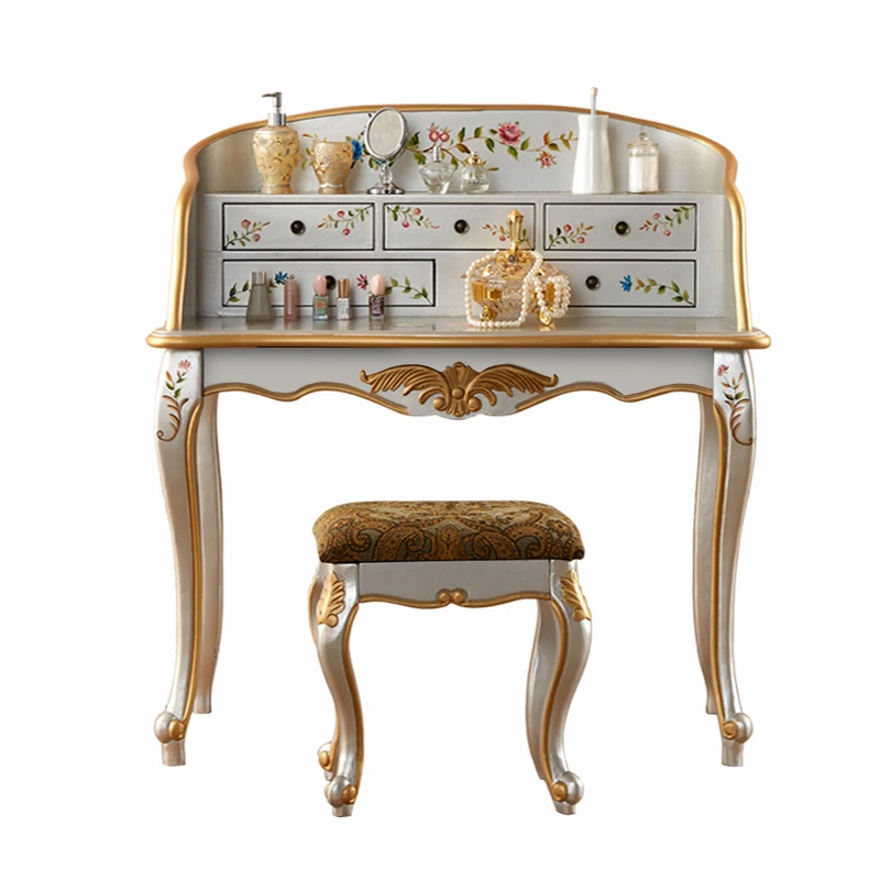 

FQ спальня ручная роспись комод домашний Многофункциональный Серебряный интегрированный стол