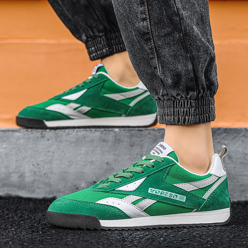 Hot Sale Green Running Shoes Men Gym Sneakers Breathable Outdoor Walking Jogging Trainers Men Sports Shoes Running Male Sneakers