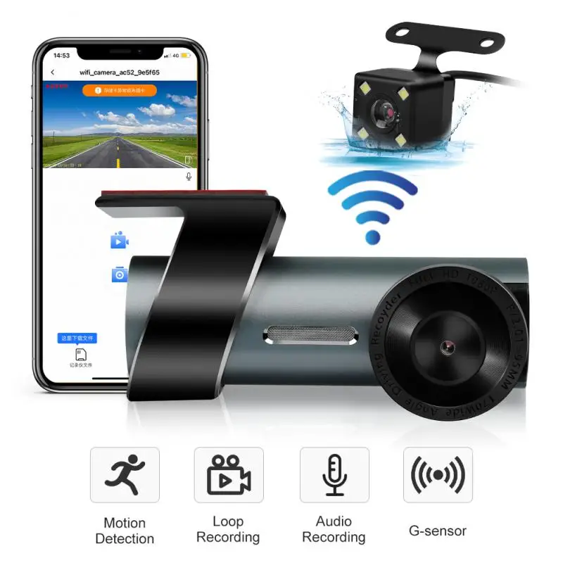 

HD Night Vision WIFI Dual-lens USB Installation-free Driving Recorder 360° Hidden Driving Recorder DVR/Dash Camera Car Electroni