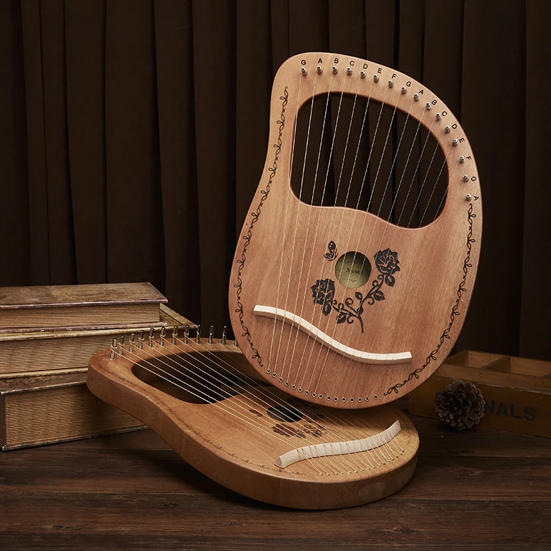 Enlarge Professional 19 String Harp Music Instrument Wood Ethnic Authentic Adults Lyre Harp Music Box Intrumentos Mucicales Music Items