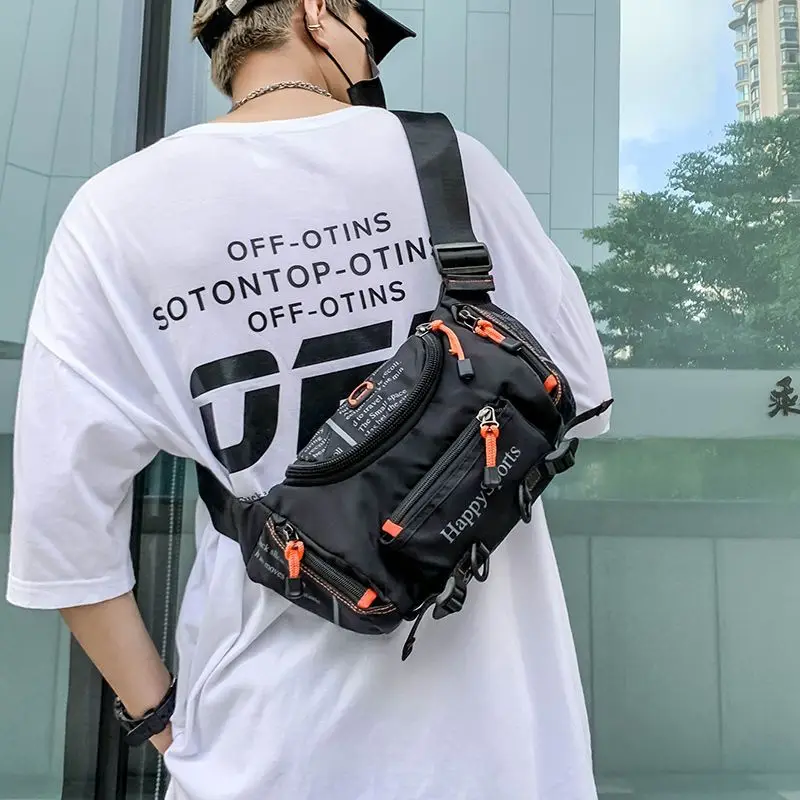 Top Waterproof Oxford Men's Tide Cool Street Waist Bag Shoulder Messenger Bag Large Capacity Travel Sling Chest Waist Bag