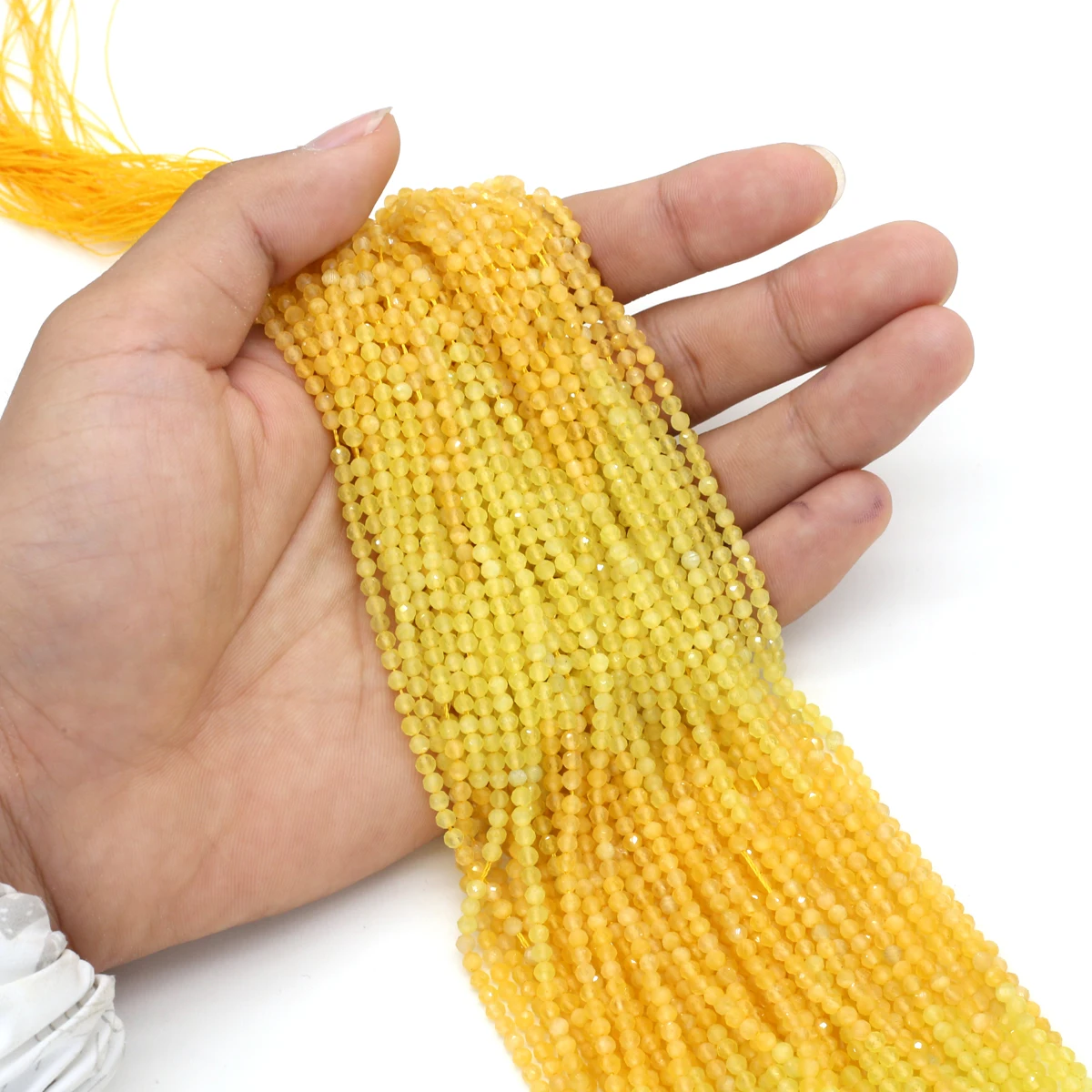 

2/3mm Natural Stone Beads Beaded Orange Yellow Section Glass Crystal Beads For Jewelry Making DIY Bracelet Necklace Accessories