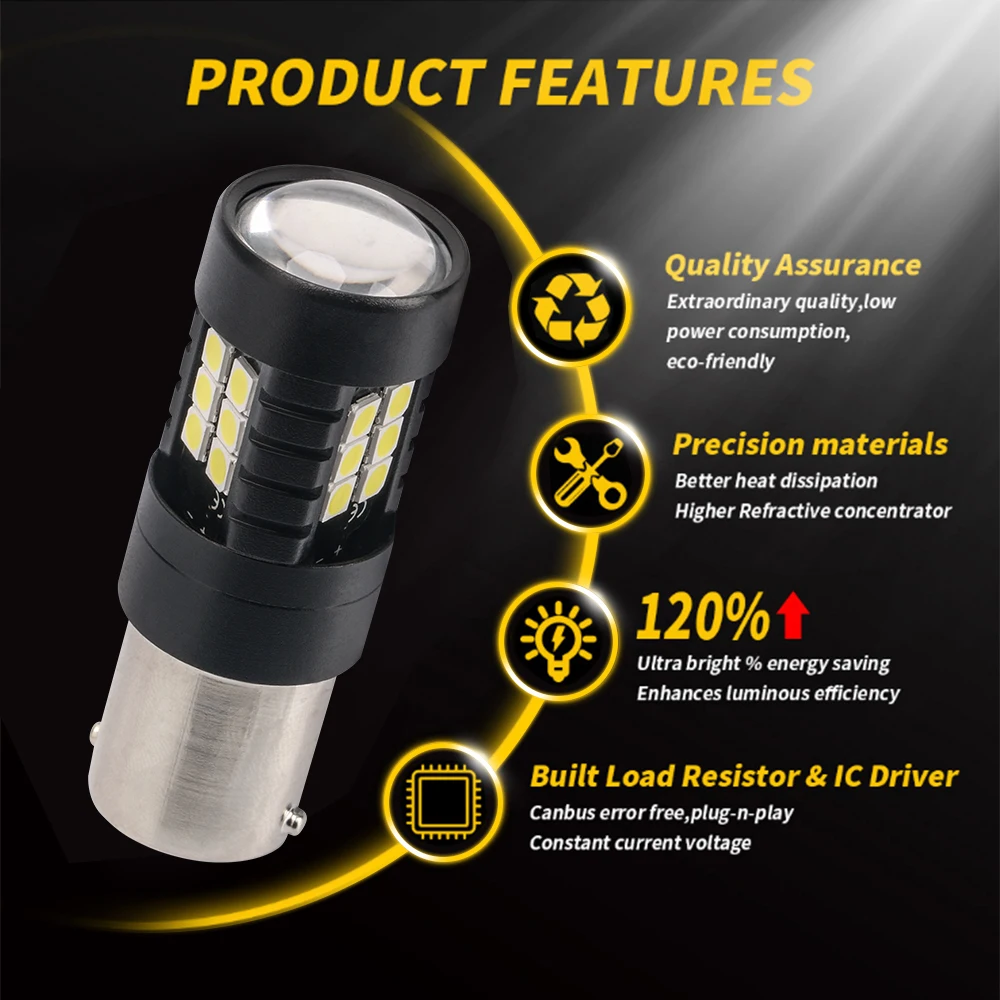 2 шт. Canbus 1156 BA15S 1157 BAY15D T20 7443 3157 Автомобильная светодиодная лампа Передний и задний