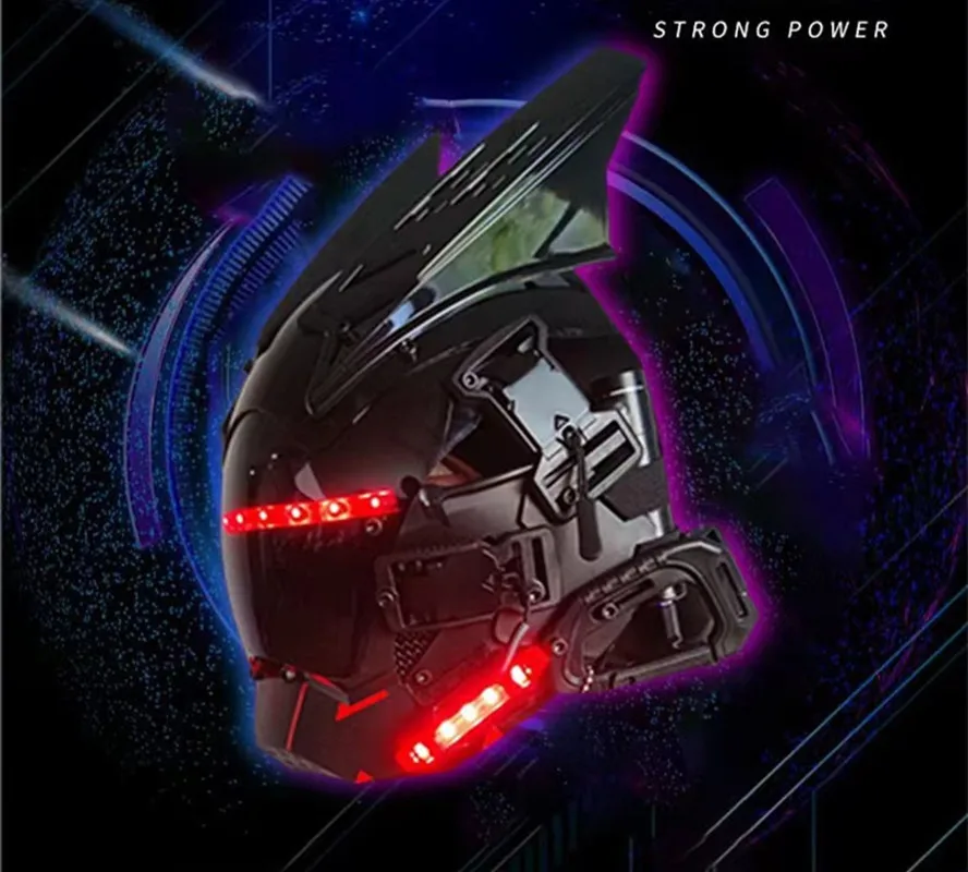 

Red Lamp Mask Functional Wind Lamp Cyberpunk Mask Cosplay Science Fiction Music Festival Adult Fashion Cool Free Shipping