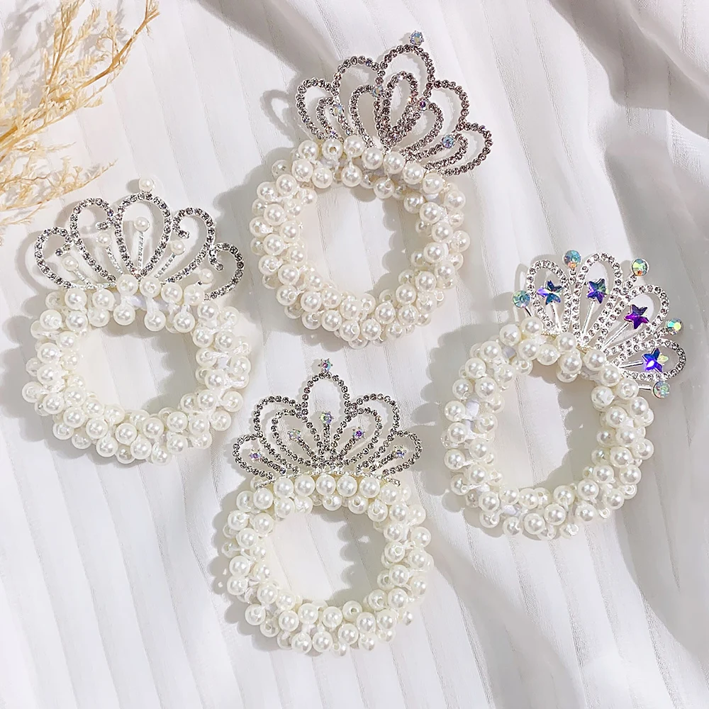 

1 шт., Детские эластичные резинки для волос, с жемчугом