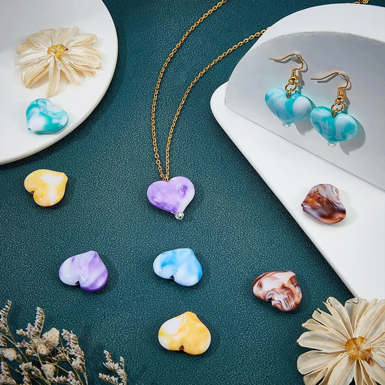 500 г акриловые бусины в форме сердца окрашенные искусственные драгоценные камни