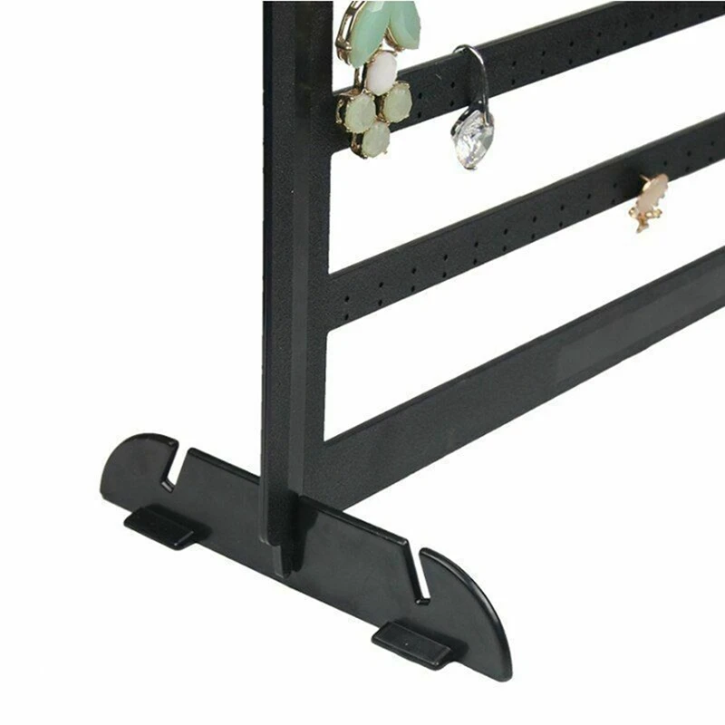 3X Simple 240 Holes Jewelry Organizer Stand Black Plastic Earring Holder Fashion Earrings Display Rack Jewelry Rack