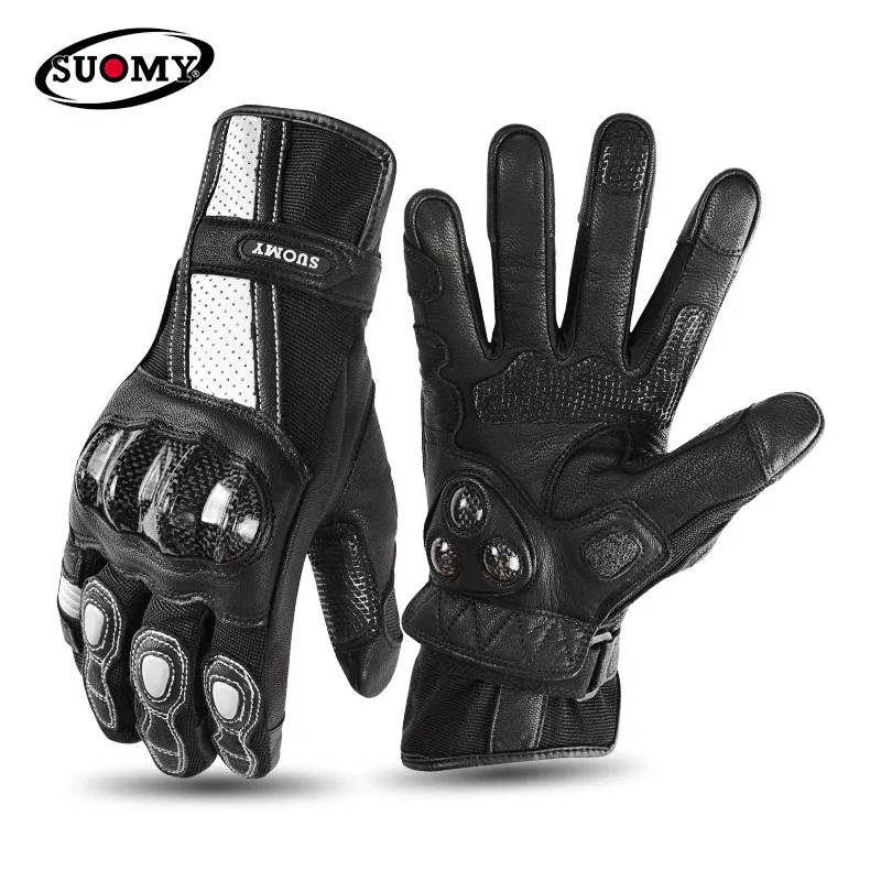 

Motorcycle riding gloves men and women four seasons motorcycle racing leather breathable wear-resistant retro rider