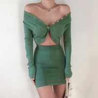 fashion womens single breasted sexy tight fitting long sleeved sweater solid color slim long sleeved v neck womens clothing