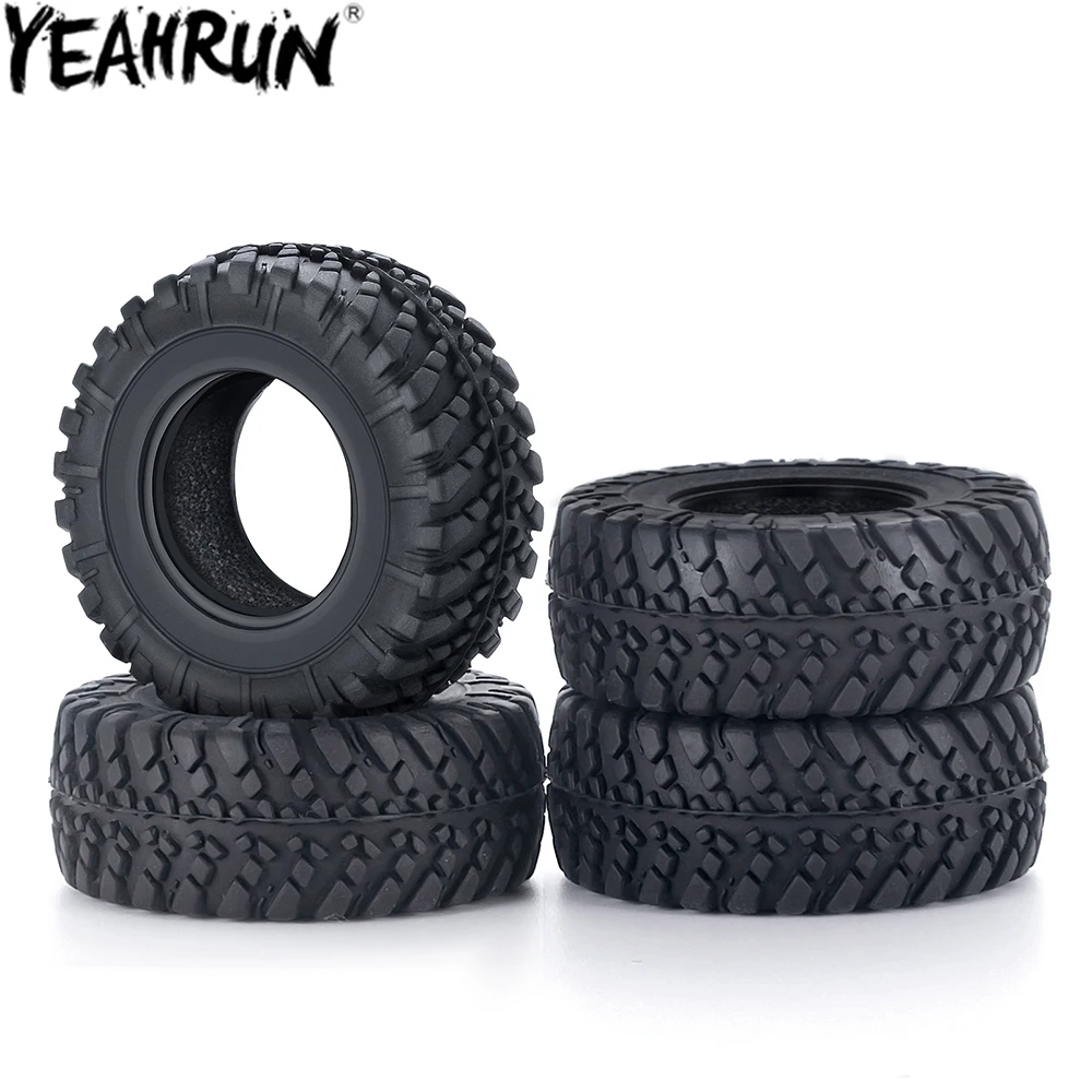 

YEAHRUN 4PCS Rubber Tyres Wheels Tires 15x38mm for Kyosho 1/18 Jimny Upgrade Parts