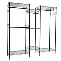 Metal Garment Rack Heavy Duty Clothes Wardrobe Storage Wire Shelf Organizer  5 Tiers clothes racks for hanging clothes