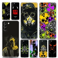 phone case for samsung s22 s9 s10 s10e s20 s21 plus lite ultra fe 4g 5g soft silicone case cover cool man antigas mask