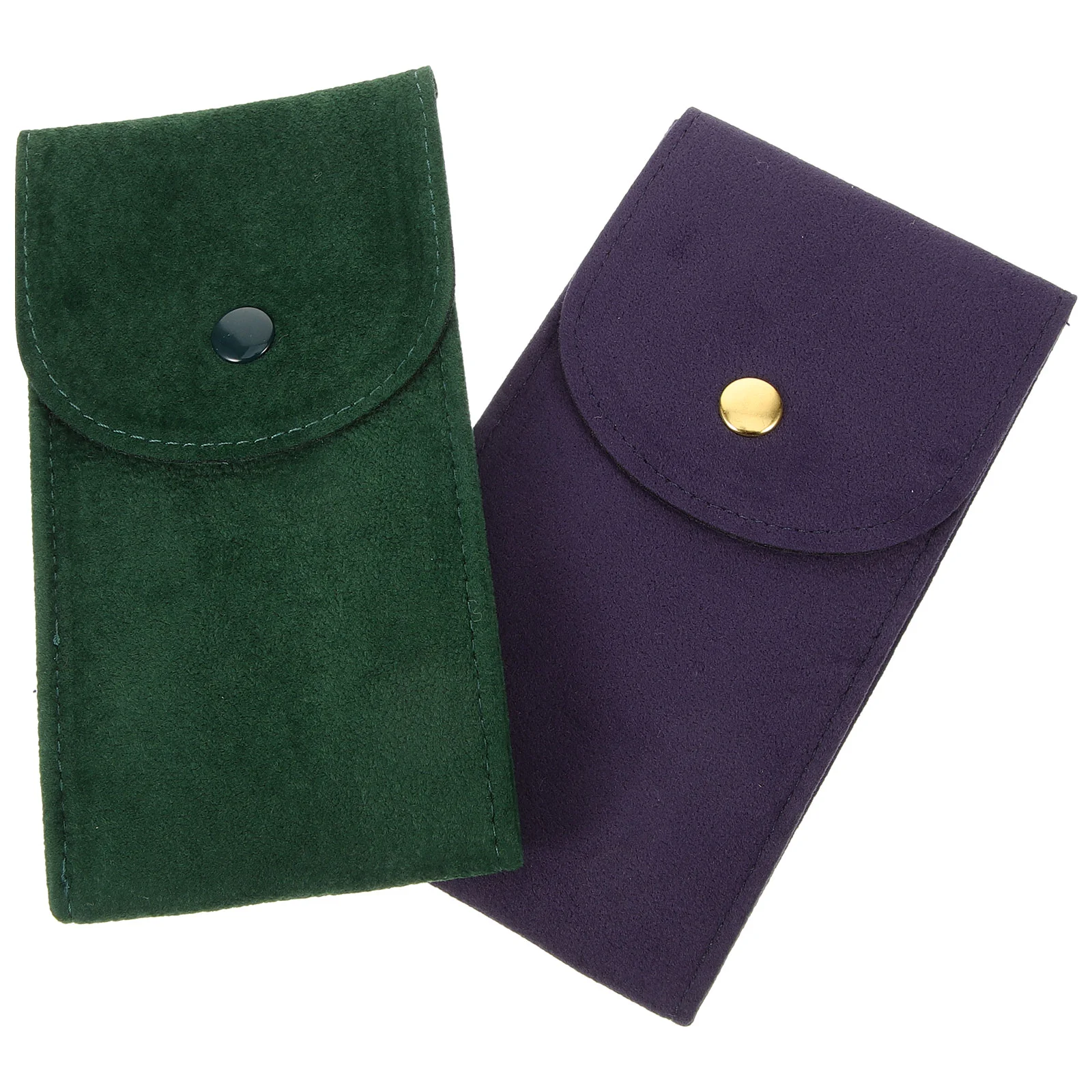 

2 Pcs Watch Bag Storage Portable Case Travel Box Pouch Beaded Flannelette