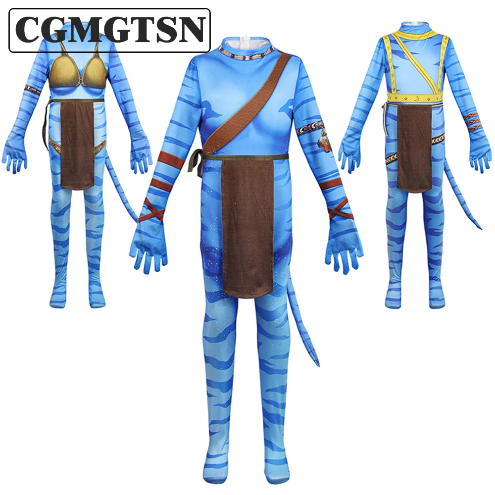 

CGMGTSN Anime Avatar 2 Cosplay Costume Movie Jake Sully Neytiri Mask Carnival Costume For Man Women Kids Party Props