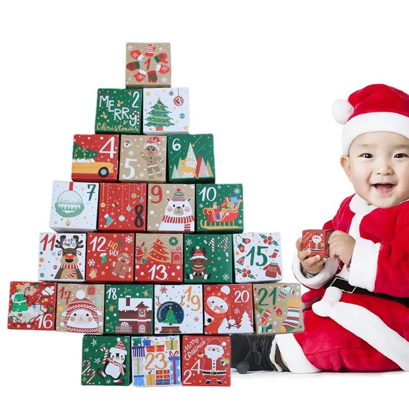 

DIY Christmas Advent Calendar Boxes 24pcs Cardboard Treasure Boxes To Make Your Own Countdown Gift Box Reusable Fillable Candy