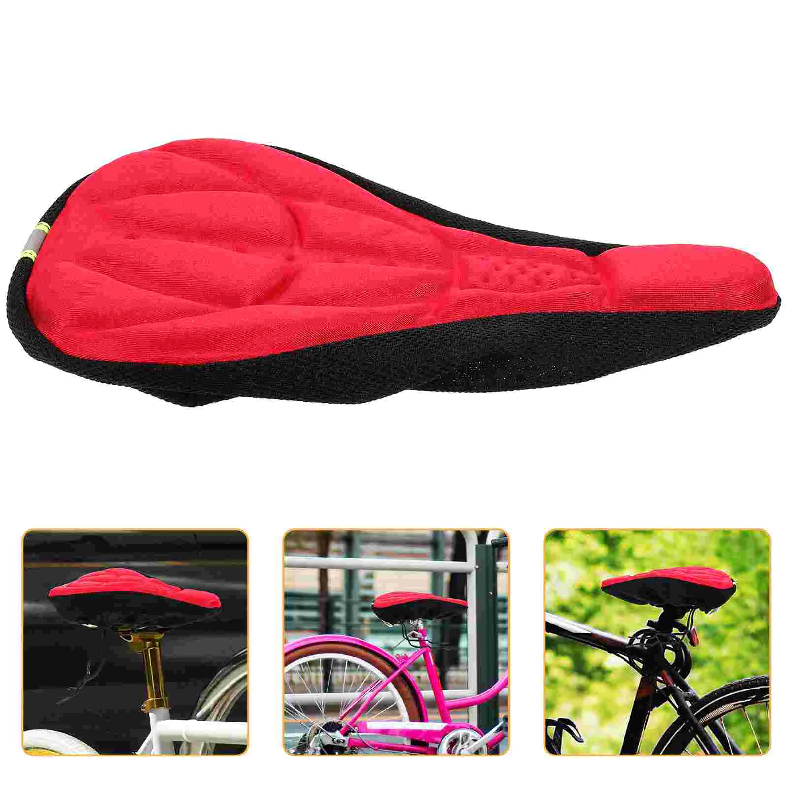 

Bike Cover Comfortable Saddle Cushion Protector for Road Bikes Mountain Bike Cycling ( Red )