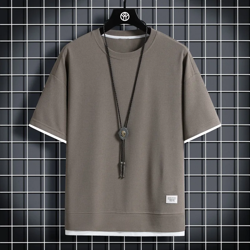 

2023 Short Sleeve Tshirt for Men Loose Round Casual Brand Trend O Neck Harajuku Tops Tees