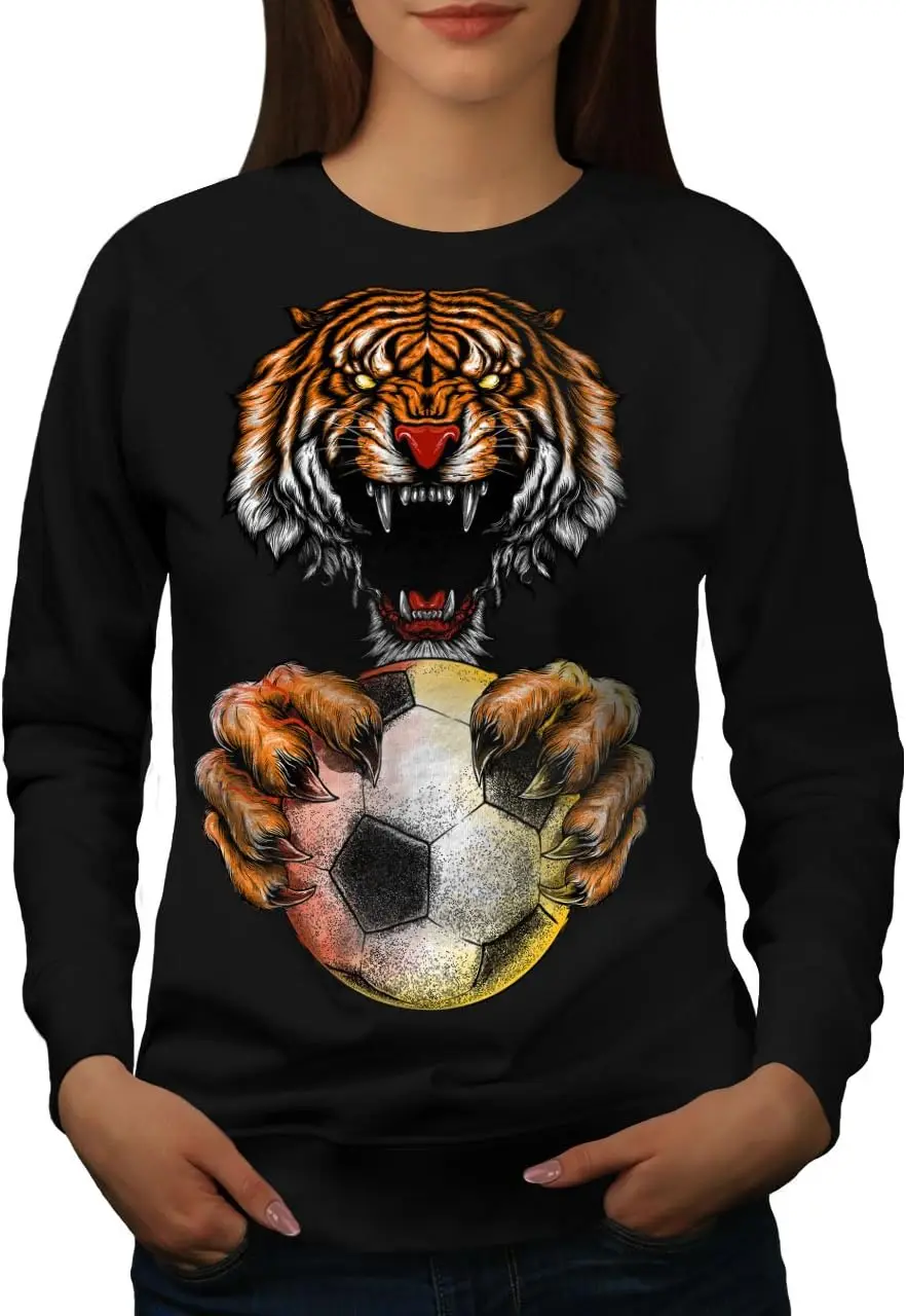 Женская толстовка Wellcoda Sport Ball Tiger Animal пуловер-джемпер