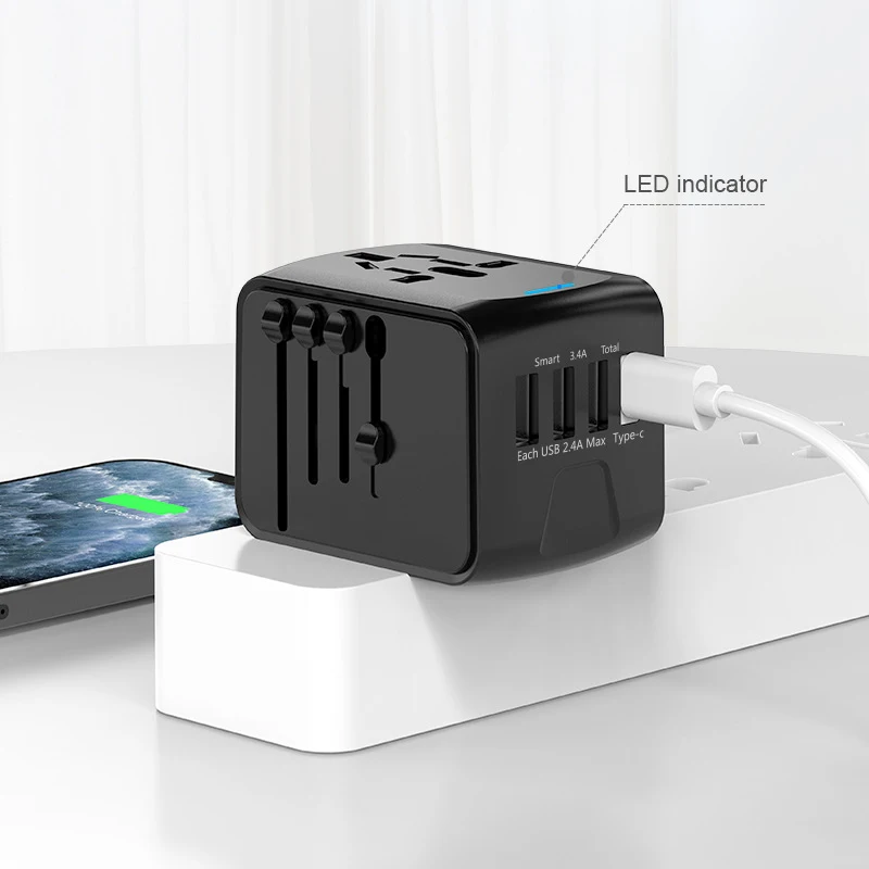 Фото Универсальное дорожное зарядное устройство с 3 USB-портами, 5 В №2
