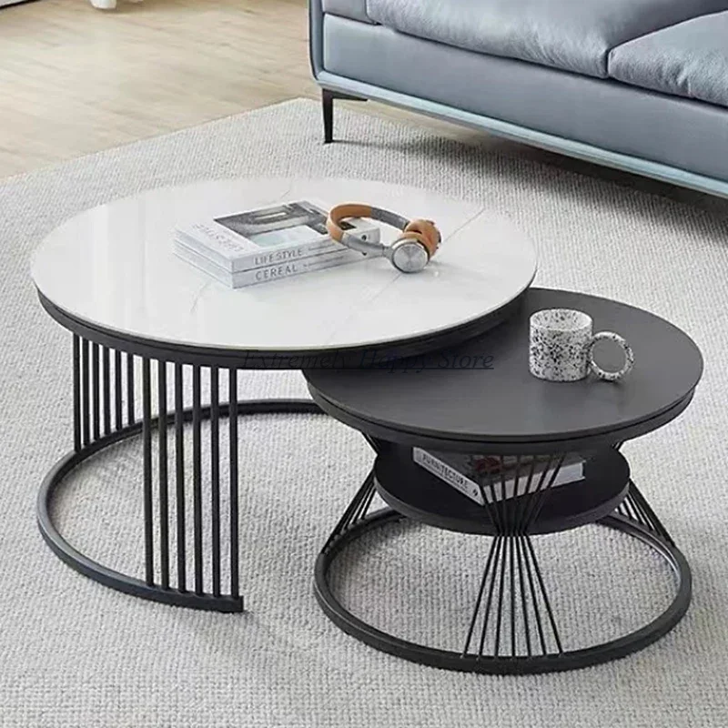 

Modern Designer Nordic Side Table Metal Round Garden Makeup Office Coffee Table Luxury Small Mesa Auxiliar Minimalist Furniture