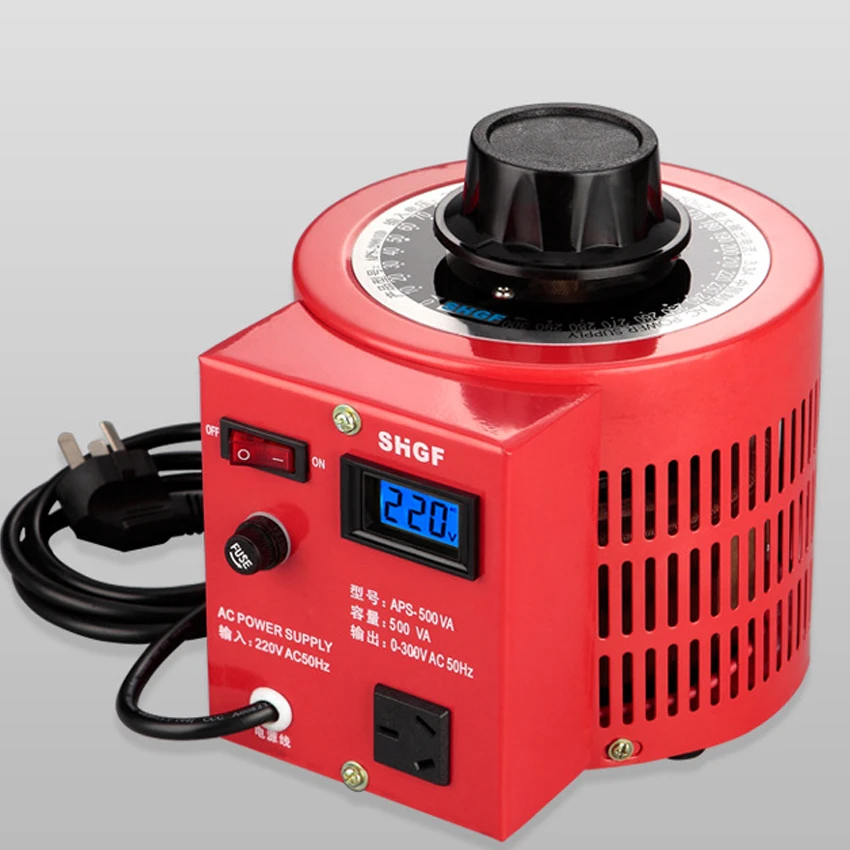 

APS-500W 0,5 кВт 220 В переменный трансформатор, регулятор напряжения, однофазный регулируемый источник питания переменного тока 0-300 В