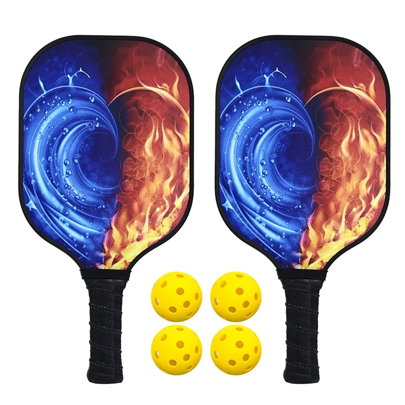 

Pickleball Paddle Racket Set Honeycomb Fiberglass Composition PE Honeycomb Core With 2 Pickleball Paddles+4 Balls+1 Bag