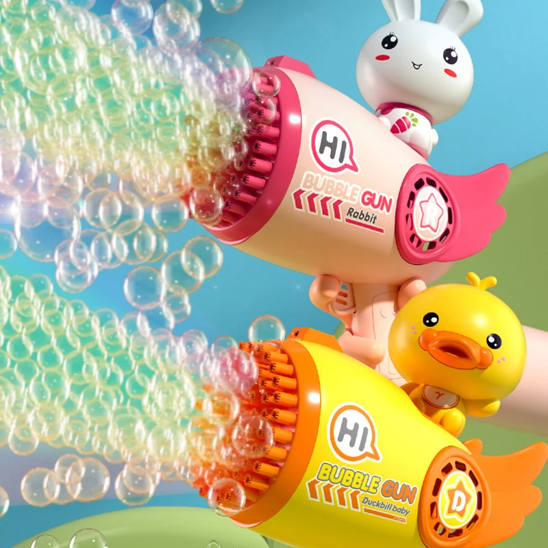 

Duck Rabbit Dinosaur Bubble Machine Children's Toys Porous Gatling Bubble Machine Wholesale Electric Boy Girl Gift
