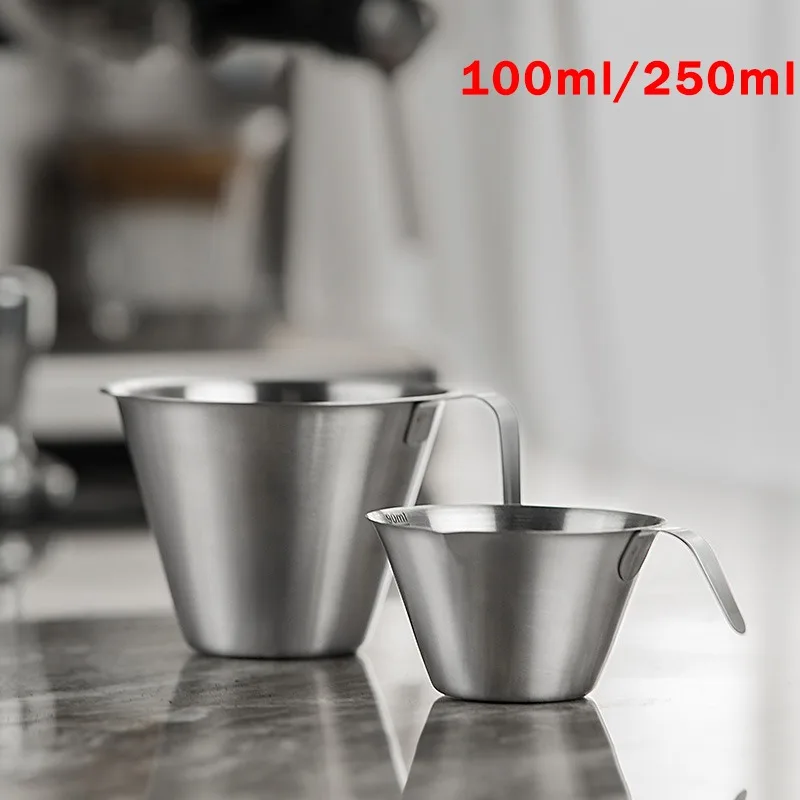

90ml/250ml Coffee Measuring Cup 304 Stainless Steel Espresso Extraction Cup Coffee Ounce Cup Small Cup Barista Utensils