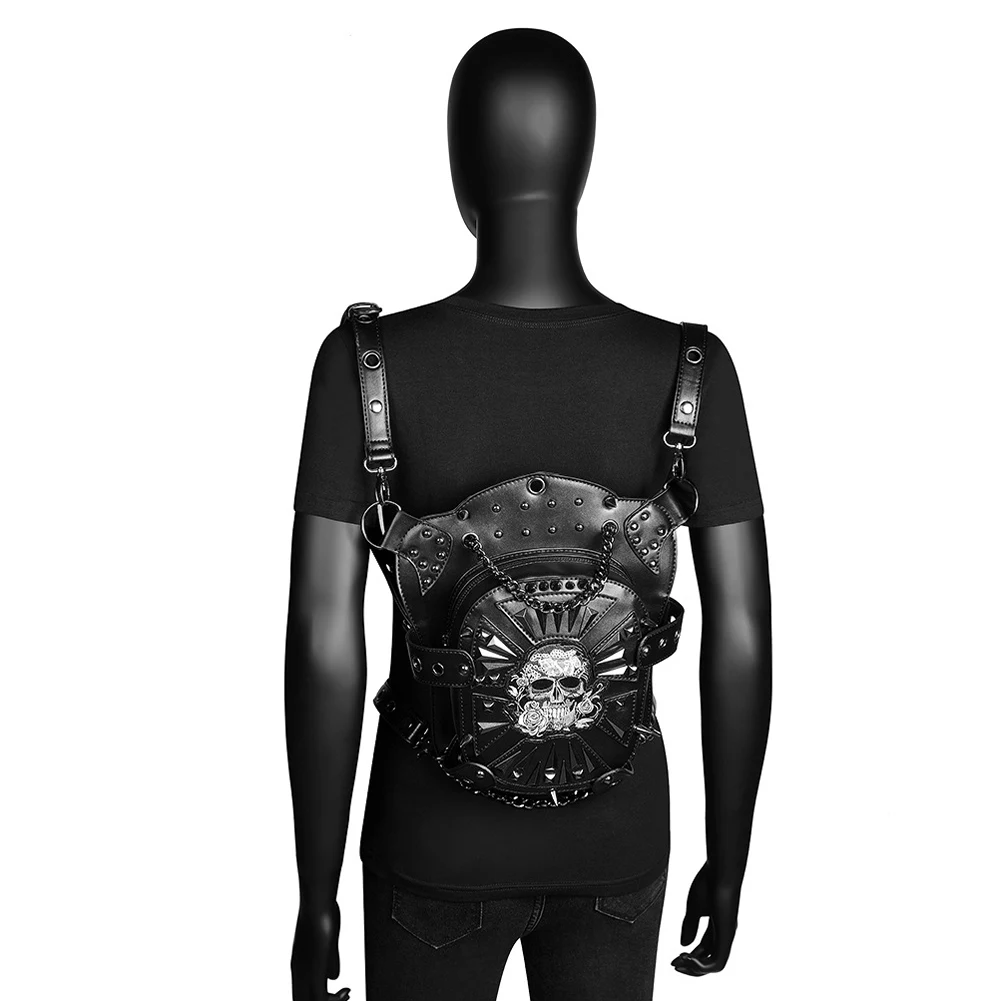 Сумка на плечо в стиле стимпанк сумочка бедро с заклепками ретро панк рок готика