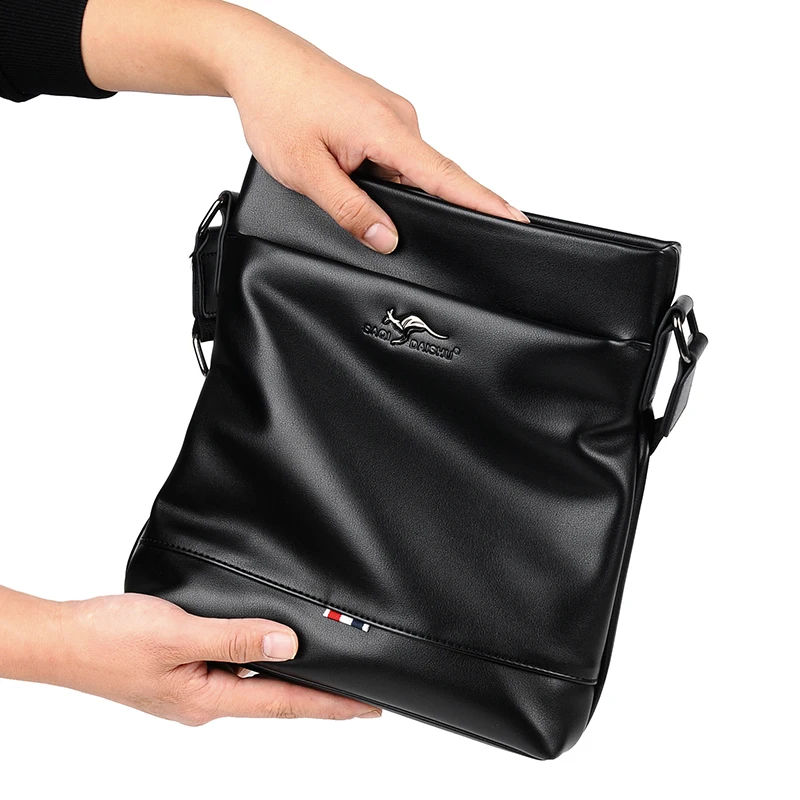 Повседневные однотонные мужские сумки на ремне из натуральной кожи через плечо