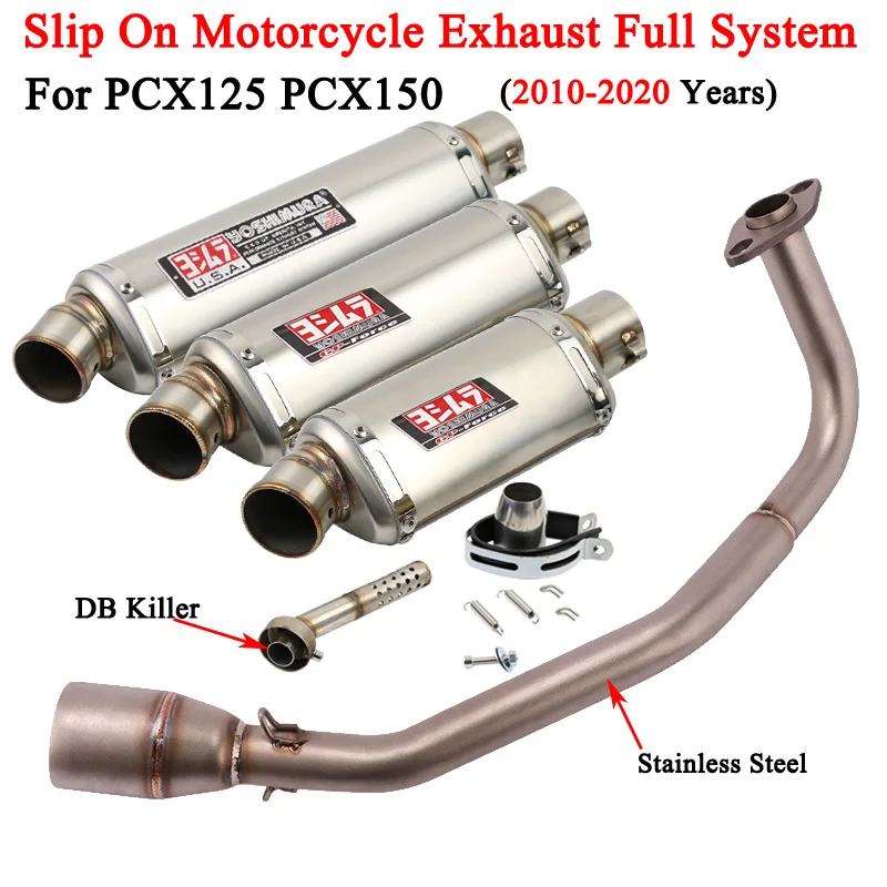 For Honda PCX125 PCX150 2010-2020 Yoshimura Motorcycle Exhaust Motocross Escape Moto Modify Muffler Full System with DB Killer