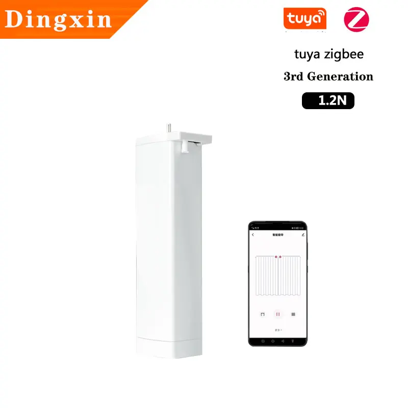 

Электрический Смарт-двигатель для штор Tuya ZigBee 3-го поколения, интеллектуальная поддержка голосового управления, беспроводной пульт дистанц...