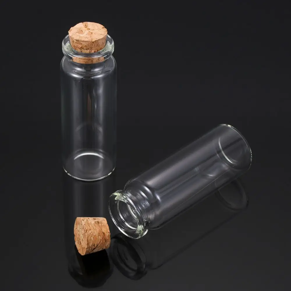 10pcs 5/8/12/15ml Clear Vials Glass Bottle Blank Empty Wishing Message Bottles Transparent With Cork Stopper Tiny Small |