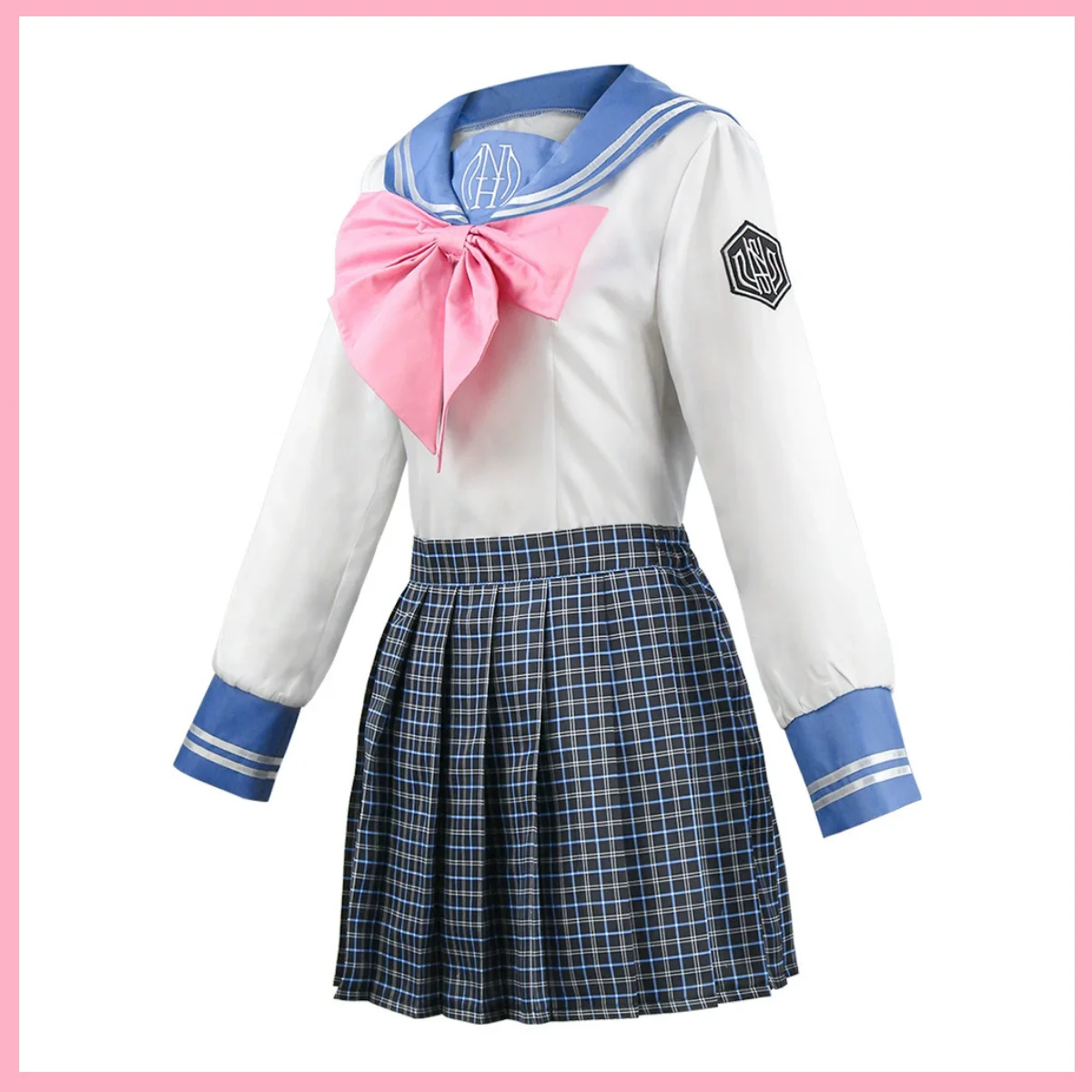Фото Игра Maizono Sayaka, карнавальный костюм, японская школьная форма JK, розовый клетчатый комплект моряка, парик для взрослых женщин, сексуальный карнавальный костюм №4
