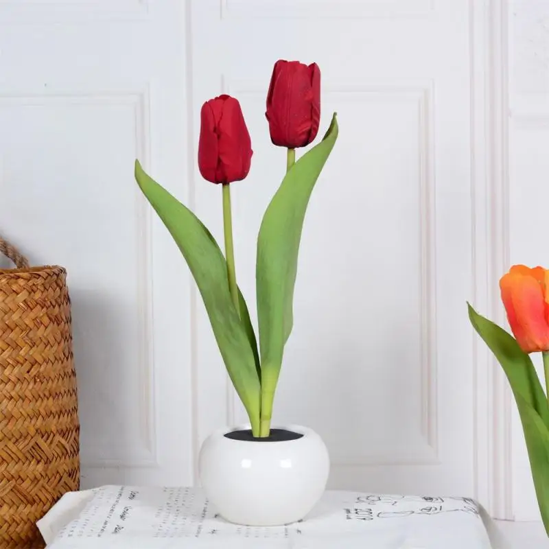 

Tulip Flower LED Night Light Romantic Bouquet Imitation Table Lamp Atmosphere Warm White Light Bedroom Decoration Birthday Gift