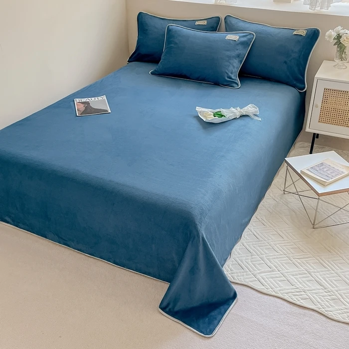 Dr. Sleep 2024 New Solid Milk Velvet Bed Sheet