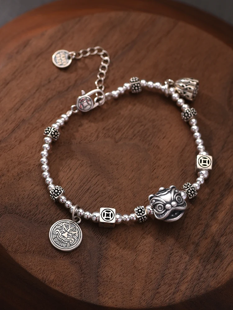 Lotai старый серебряный браслет из стерлингового серебра 999 пробы Xingshi для мужчин и