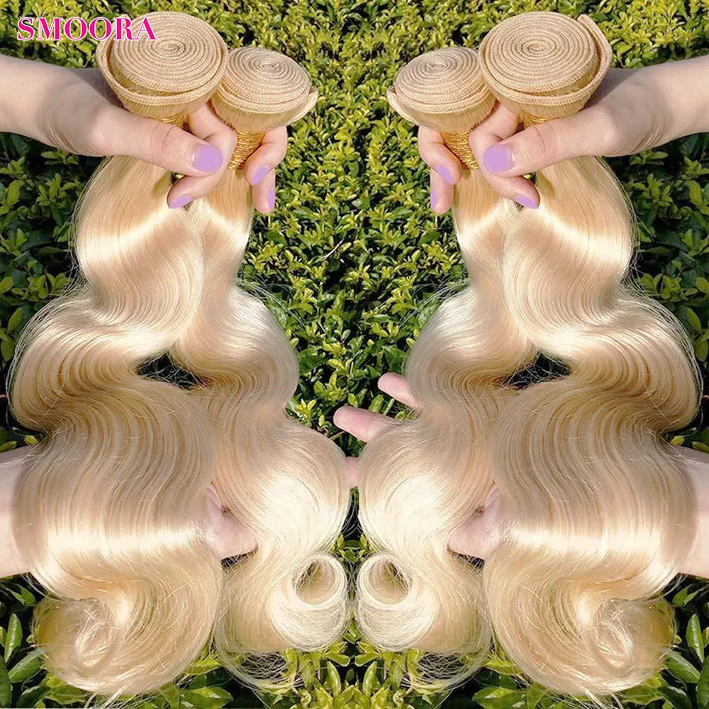 613 Bundles Blonde Bundles 100% Human Hair Unprocessed 10A Grade Brazilian Virgin Human Hair Bundles Body Wave Bundles