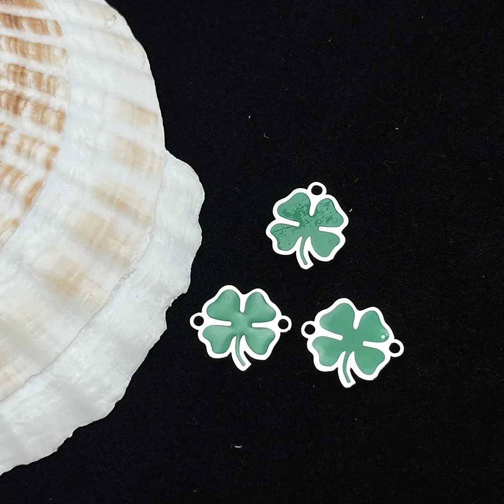 

Enamel Four Leaf Clover Charms Silver Color Pendant DIY Making Handmade Findings Earrings Necklace Bracelets Jewelry Accessories