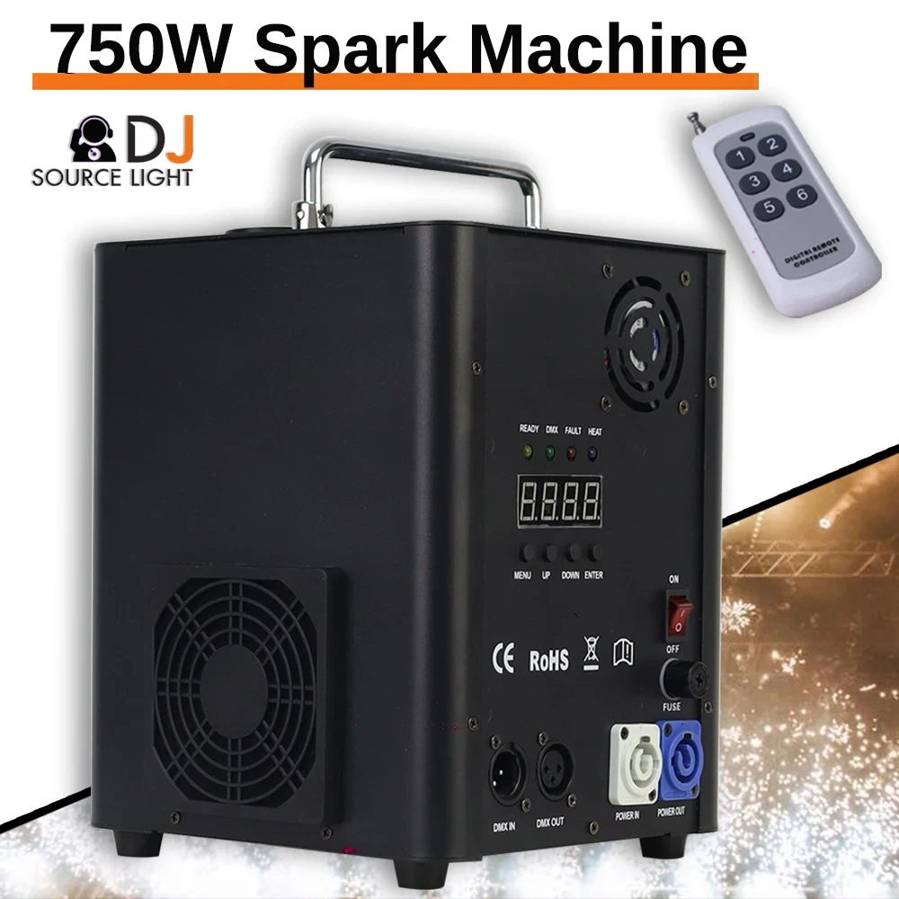 

НОВЫЙ 750 Вт фейерверк с холодной искрой 600 Вт Sparker Machine Ti Powder Dmx с дистанционным управлением Spark Fountain Sparkular Machine