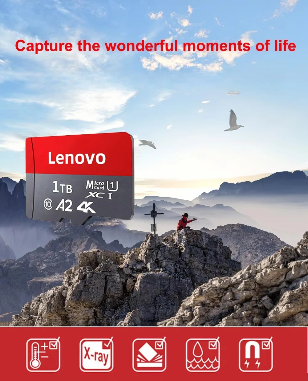 Фото Карта памяти LENO SD 1 ГБ 128 ГБ 1 ТБ 2 ТБ Micro TF SD UHS-I U3 V30 высокоскоростная для телефонов и видеорегистраторов 2026 №2